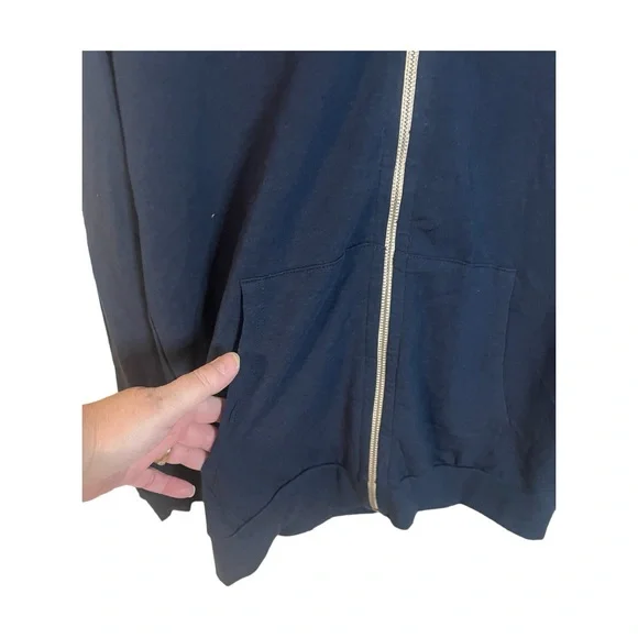 A Navy blue zippered hoodie by Two Blind Brothers in size large - Picture 8 of 10